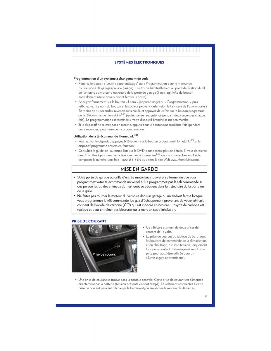 Chrysler 200 Convertible II 2 manuel du proprietaire / page 41