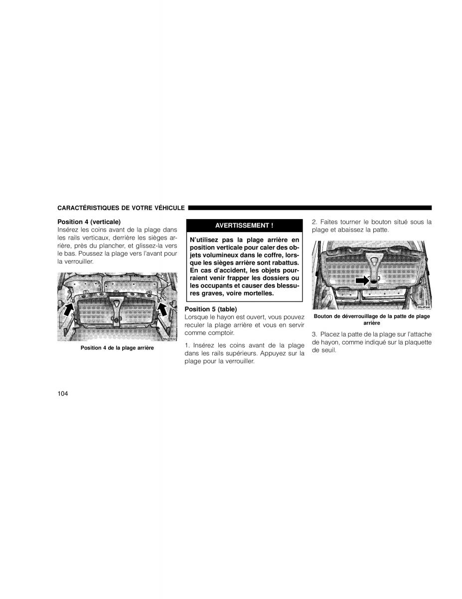 Chrysler PT Cruiser manuel du proprietaire / page 104