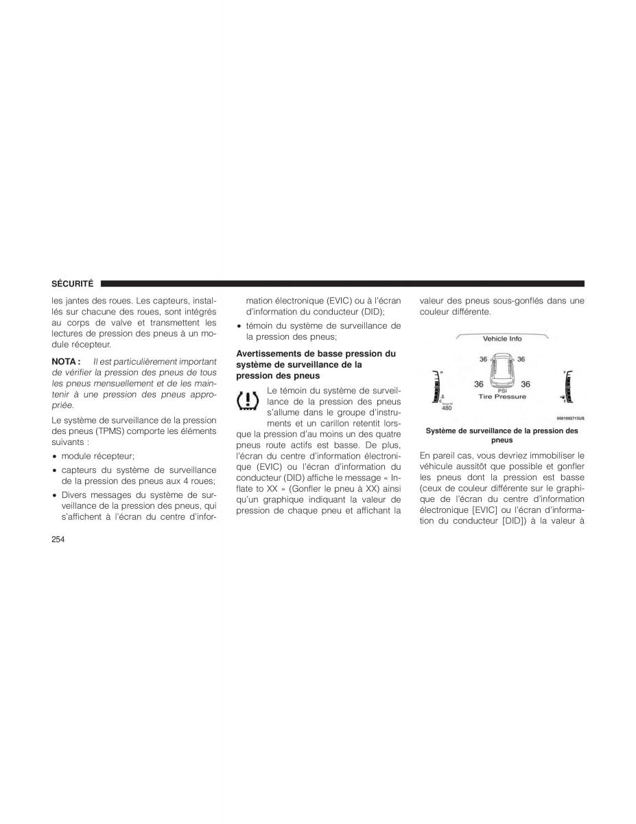 Chrysler Pacifica II 2 manuel du proprietaire / page 256