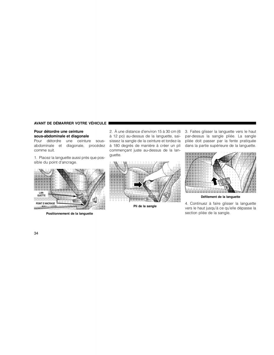 Chrysler Sebring Convertible III 3 manuel du proprietaire / page 34