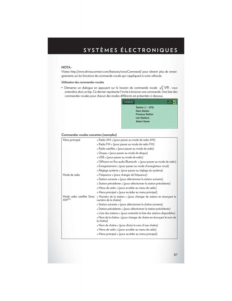 Chrysler Town and Country V 5 manuel du proprietaire / page 89