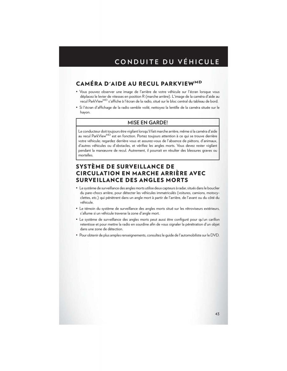 Chrysler Town and Country V 5 manuel du proprietaire / page 45