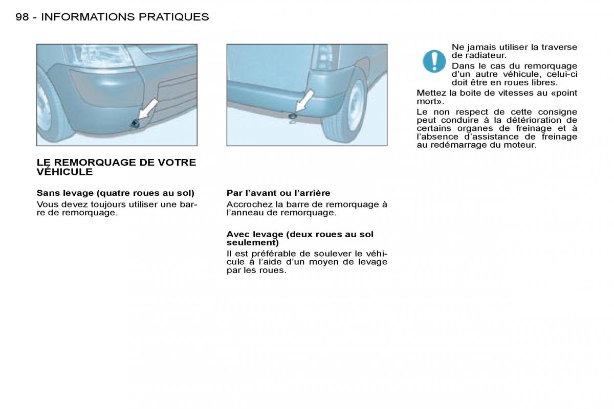 Citroen Berlingo I 1 manuel du proprietaire / page 88