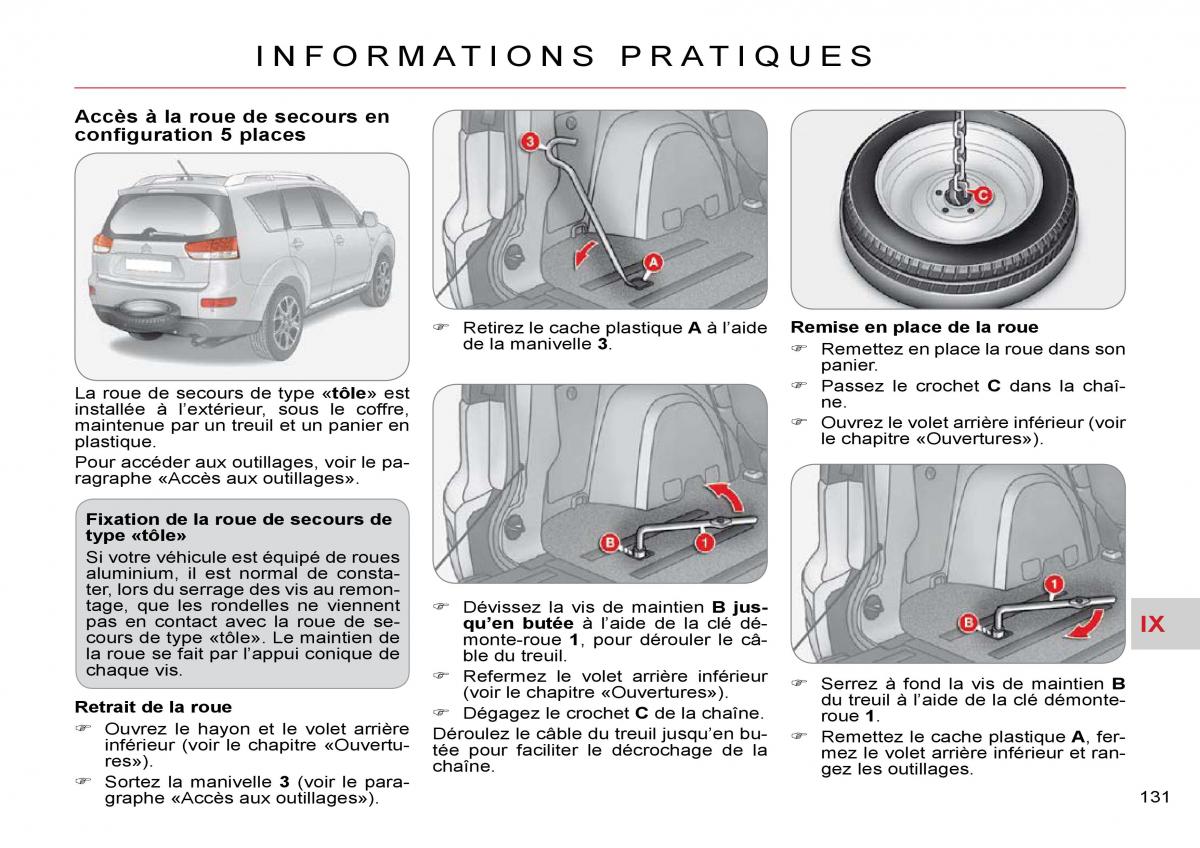 Citroen C Crosser manuel du proprietaire / page 136