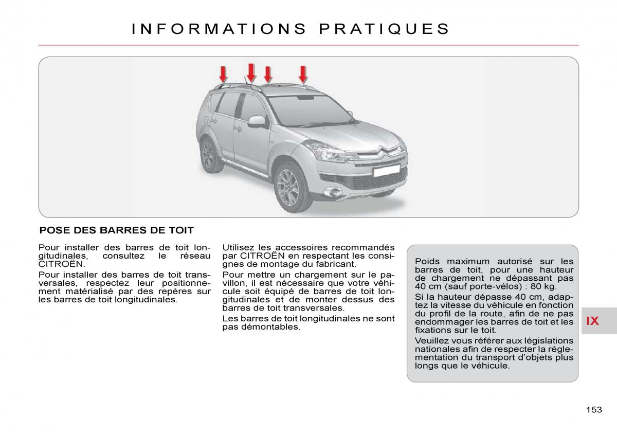 Citroen C Crosser manuel du proprietaire / page 158