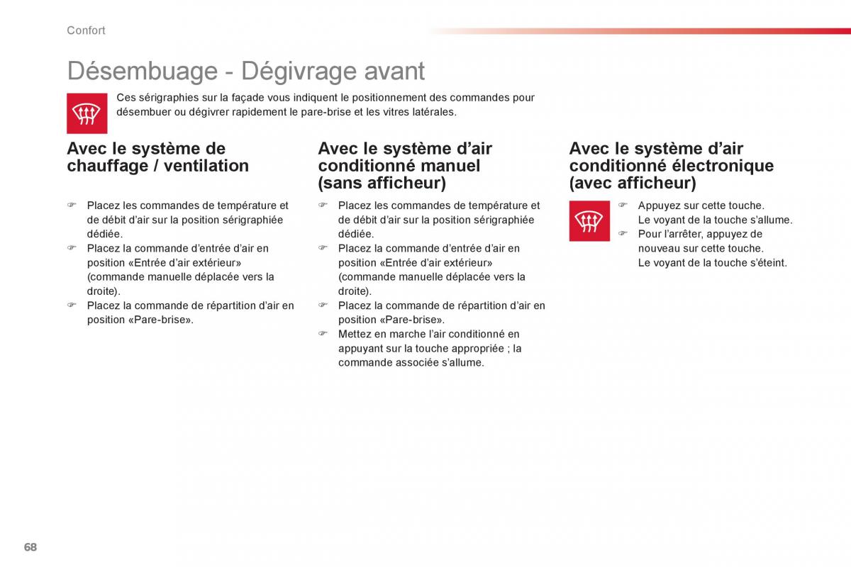 Citroen C Elysee manuel du proprietaire / page 70