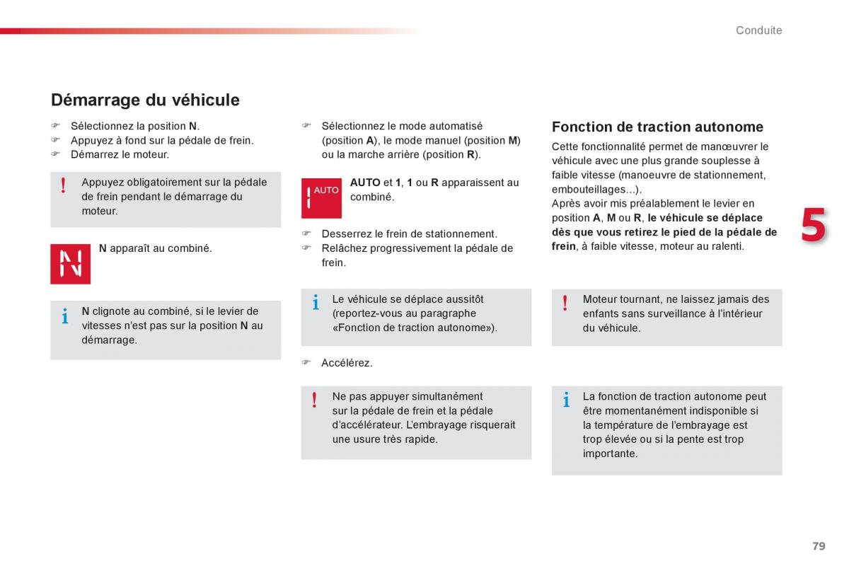 Citroen C Elysee manuel du proprietaire / page 81