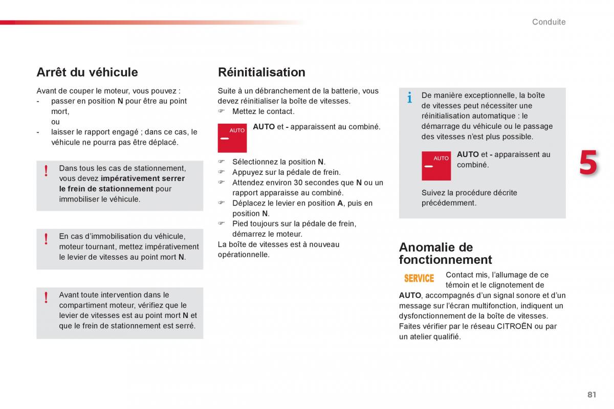 Citroen C Elysee manuel du proprietaire / page 83