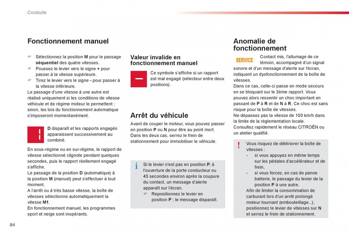 Citroen C Elysee manuel du proprietaire / page 86