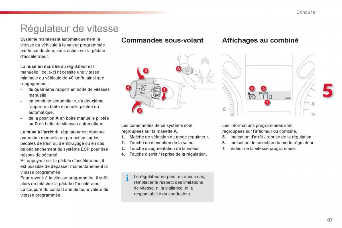 Citroen C Elysee manuel du proprietaire / page 89