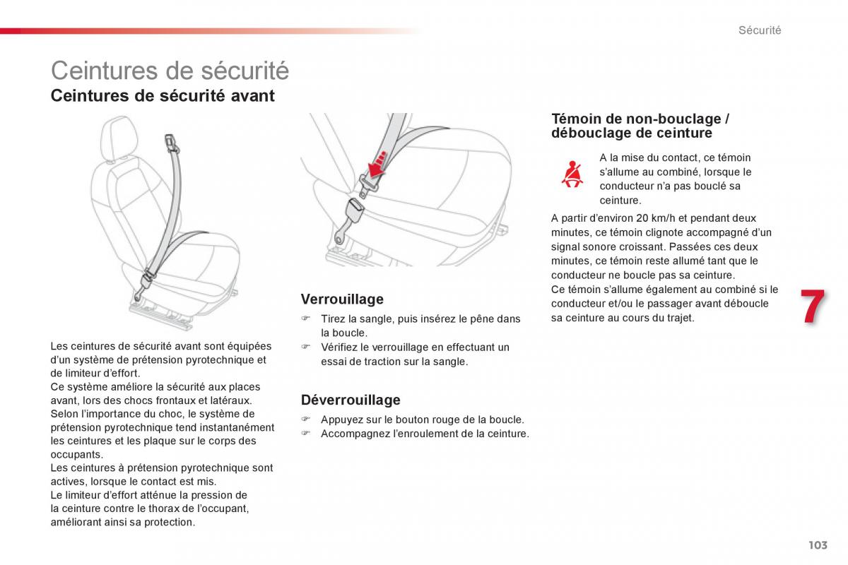 Citroen C Elysee manuel du proprietaire / page 105