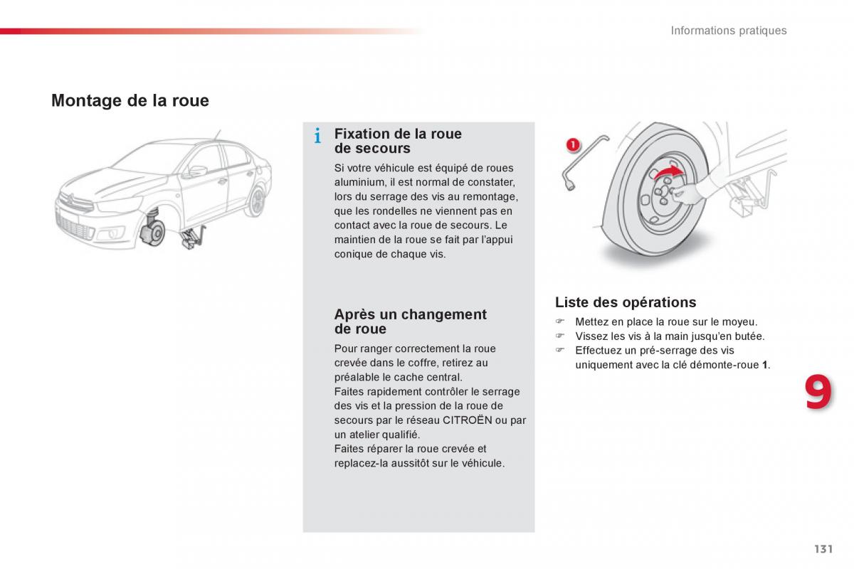 Citroen C Elysee manuel du proprietaire / page 133