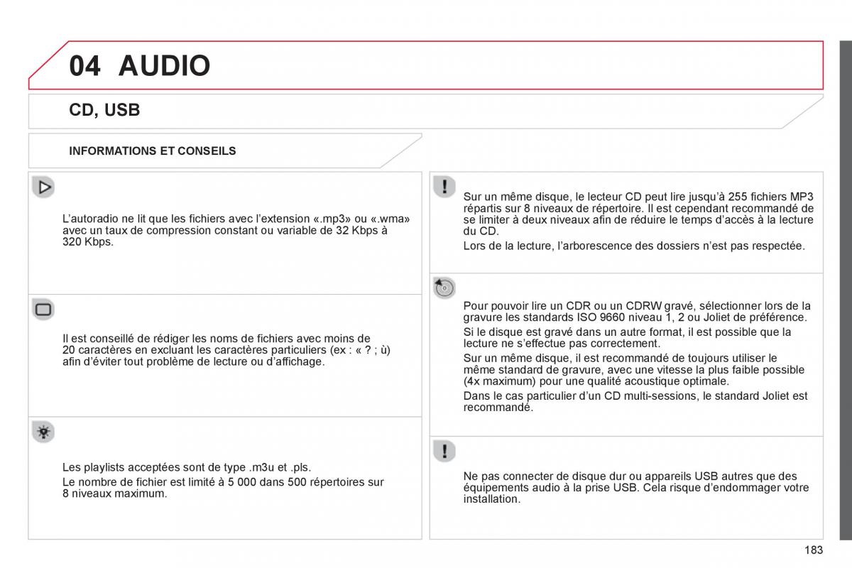 Citroen C Elysee manuel du proprietaire / page 185