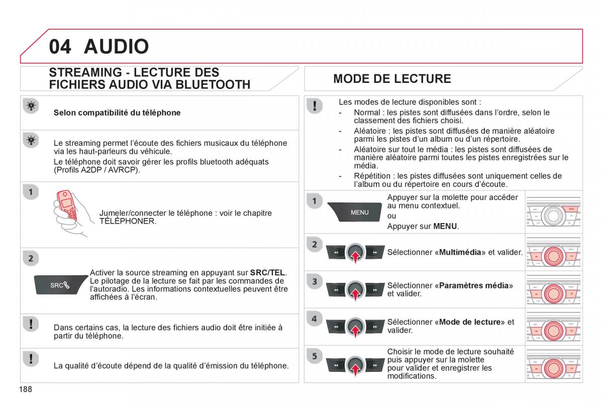 Citroen C Elysee manuel du proprietaire / page 190