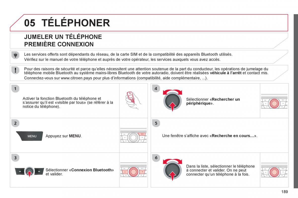 Citroen C Elysee manuel du proprietaire / page 191