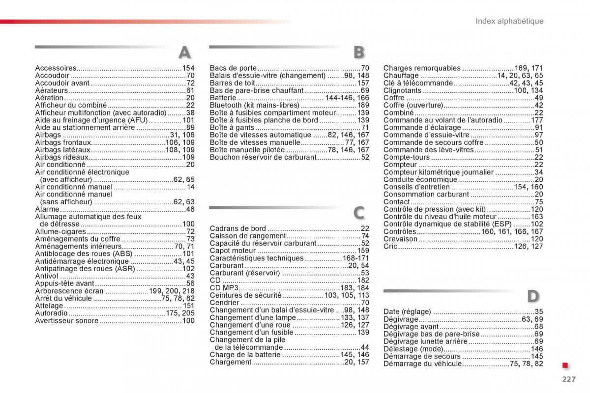 Citroen C Elysee manuel du proprietaire / page 229