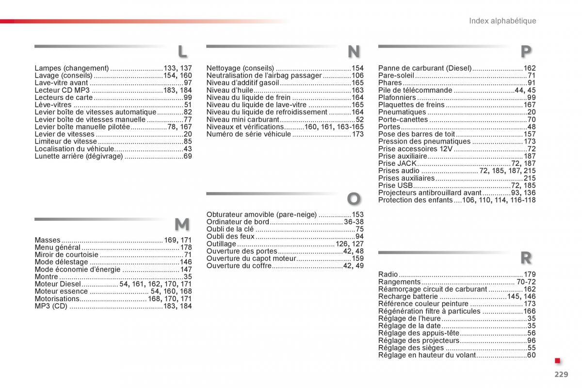 Citroen C Elysee manuel du proprietaire / page 231