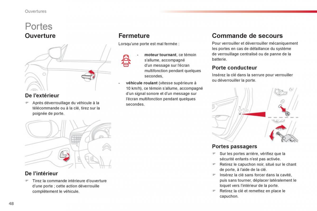 Citroen C Elysee manuel du proprietaire / page 50