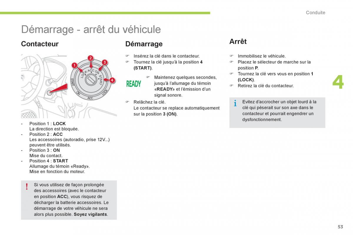 Citroen C Zero manuel du proprietaire / page 55