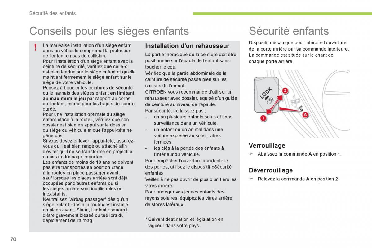 Citroen C Zero manuel du proprietaire / page 72