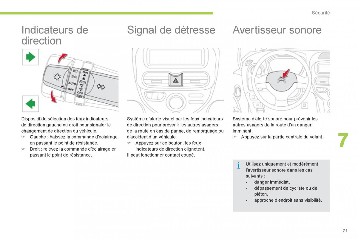 Citroen C Zero manuel du proprietaire / page 73