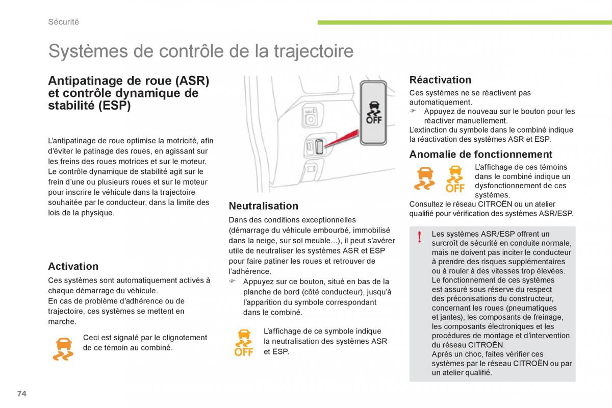 Citroen C Zero manuel du proprietaire / page 76