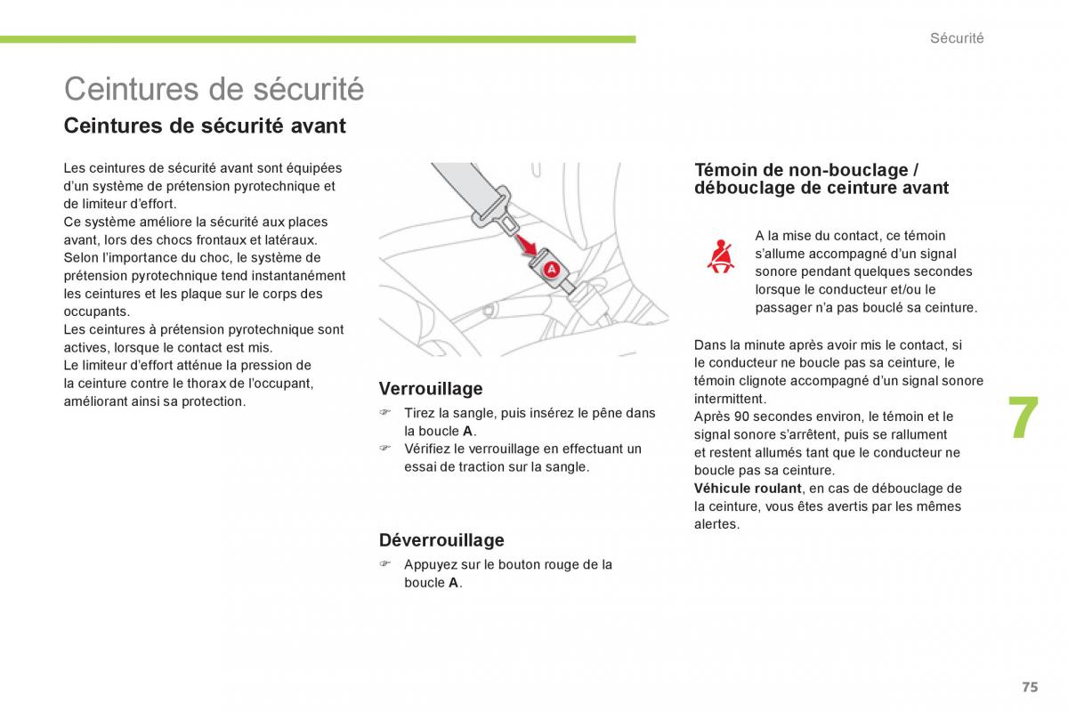 Citroen C Zero manuel du proprietaire / page 77