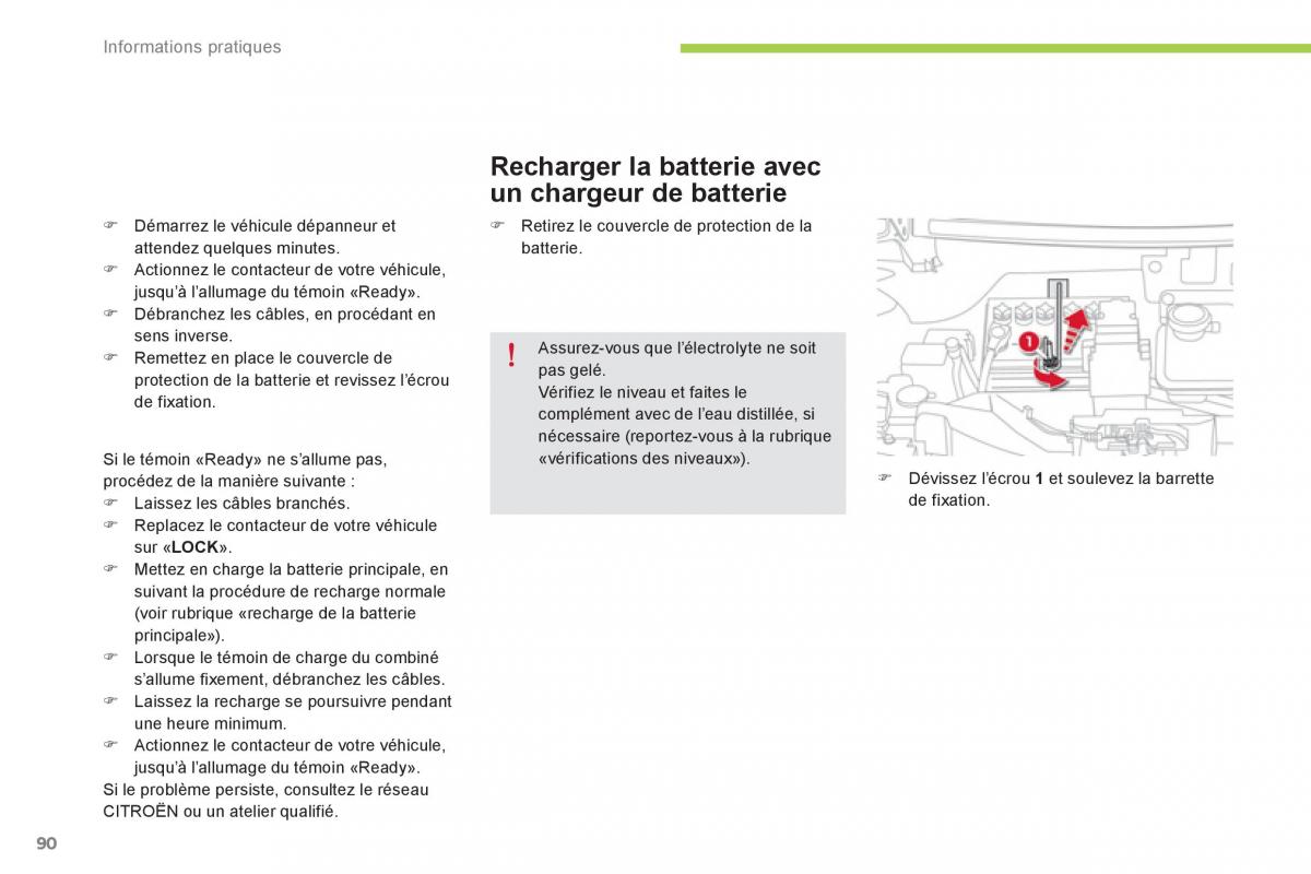 Citroen C Zero manuel du proprietaire / page 92