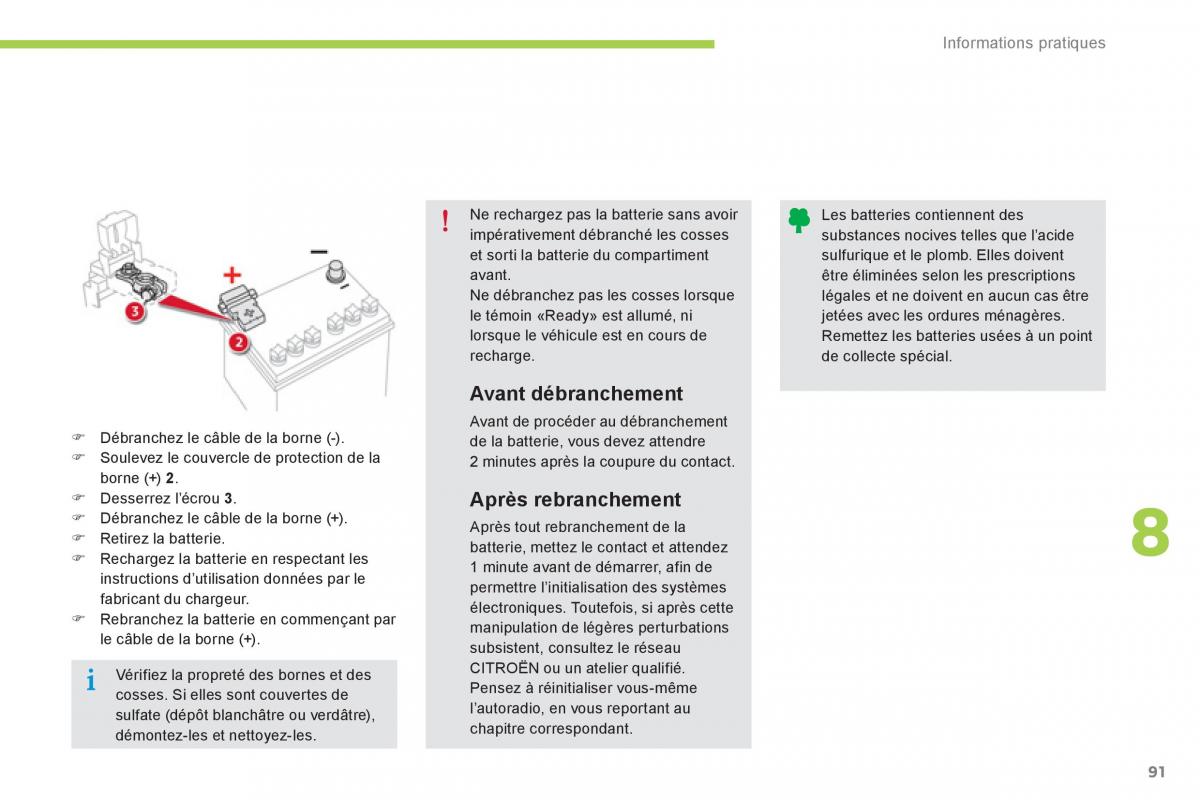 Citroen C Zero manuel du proprietaire / page 93