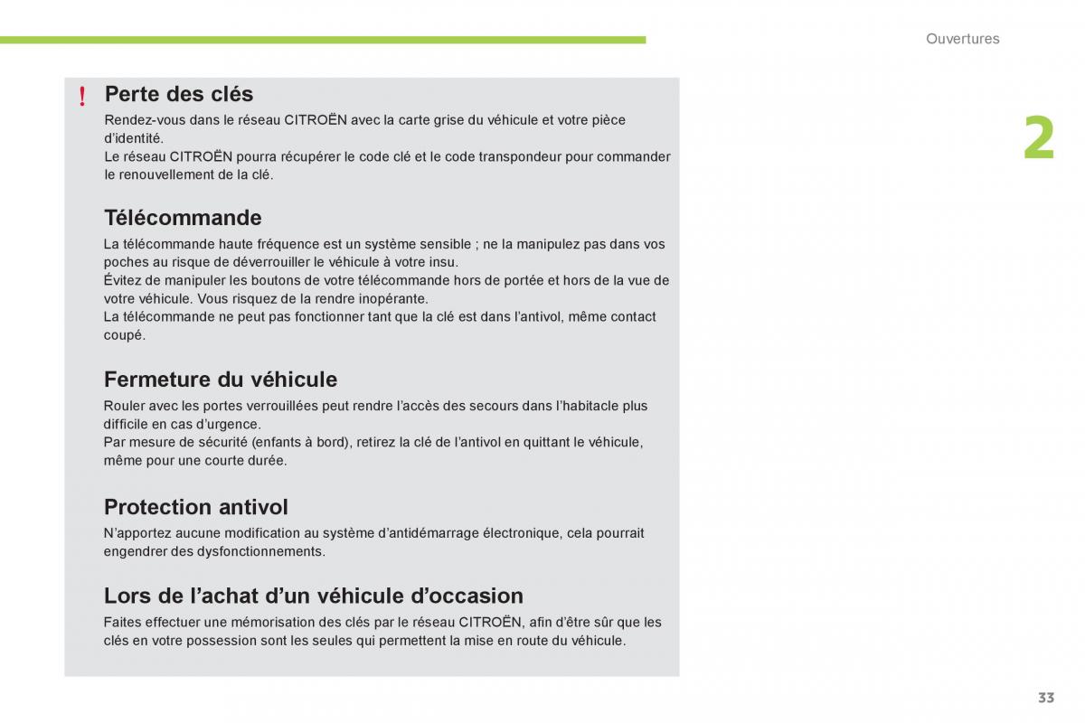 Citroen C Zero manuel du proprietaire / page 35