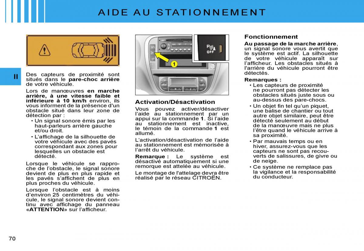 Citroen C2 manuel du proprietaire / page 72