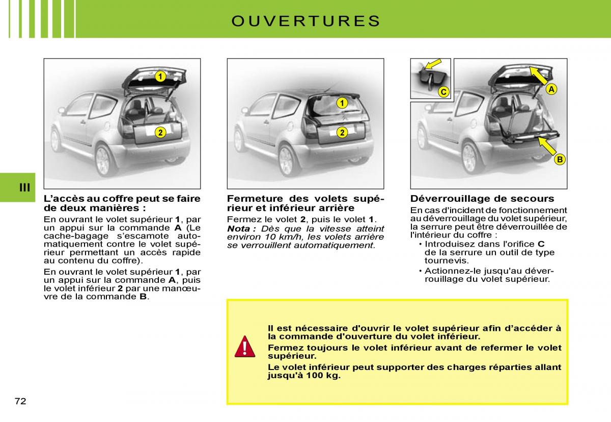 Citroen C2 manuel du proprietaire / page 74