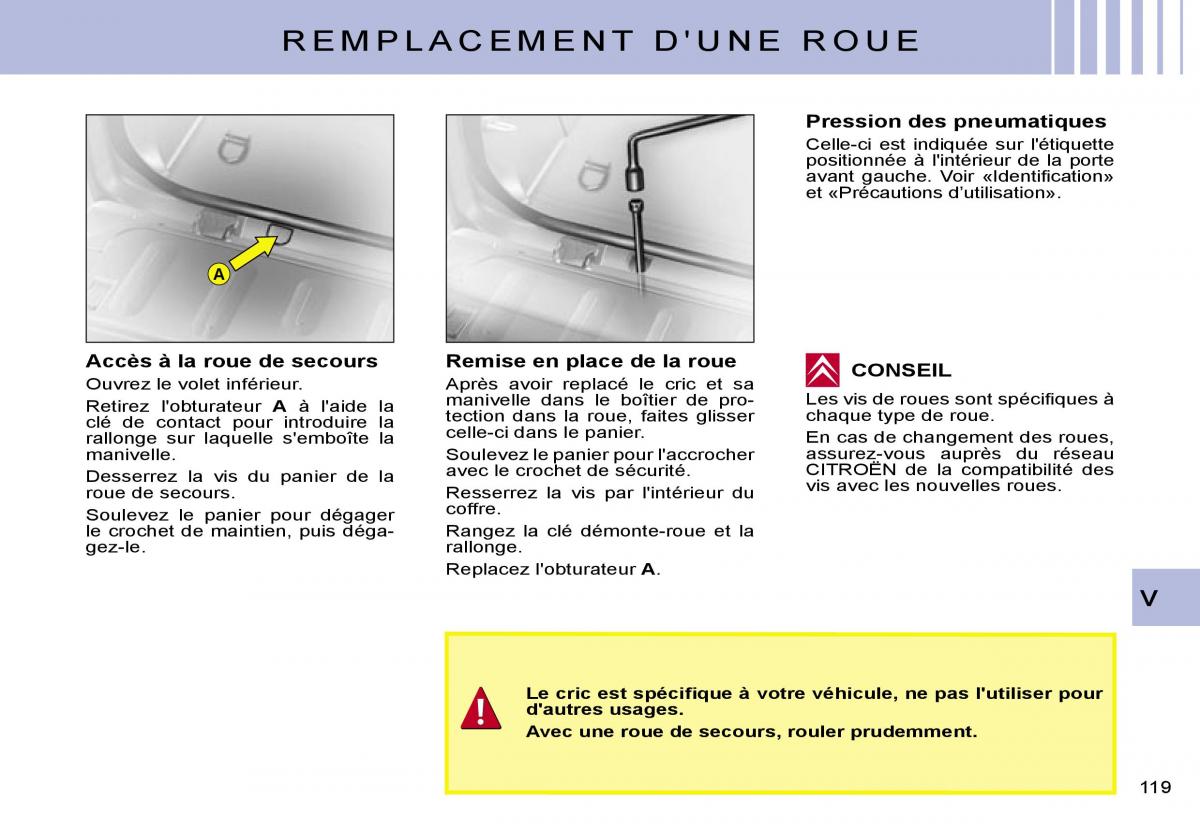 Citroen C2 manuel du proprietaire / page 121