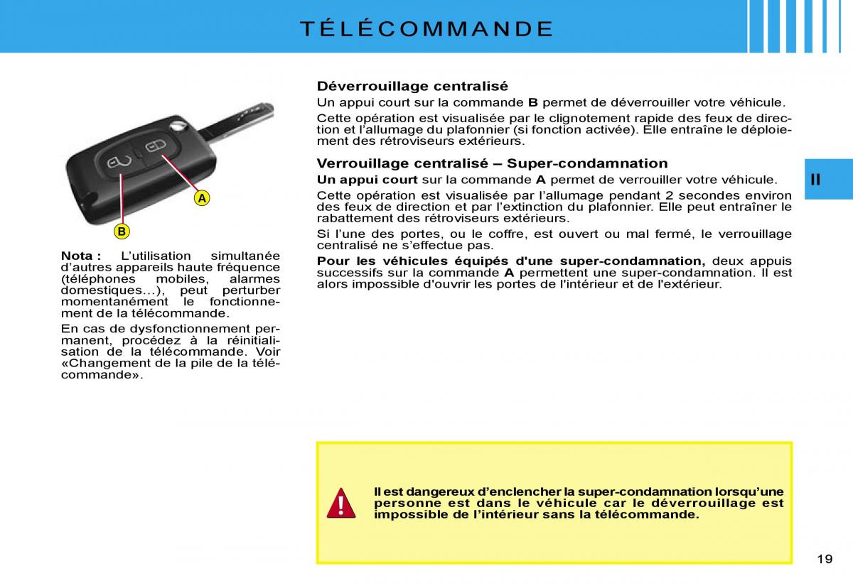 Citroen C2 manuel du proprietaire / page 21