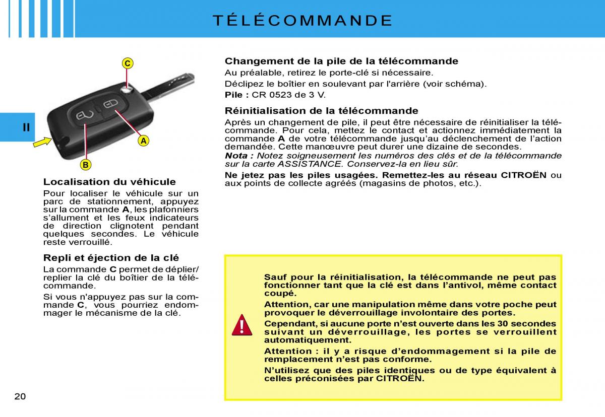 Citroen C2 manuel du proprietaire / page 22