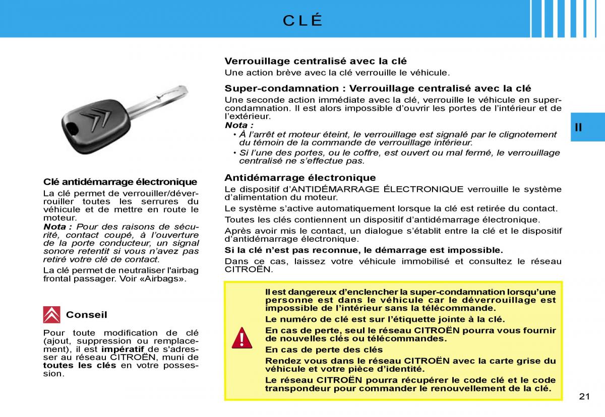 Citroen C2 manuel du proprietaire / page 23