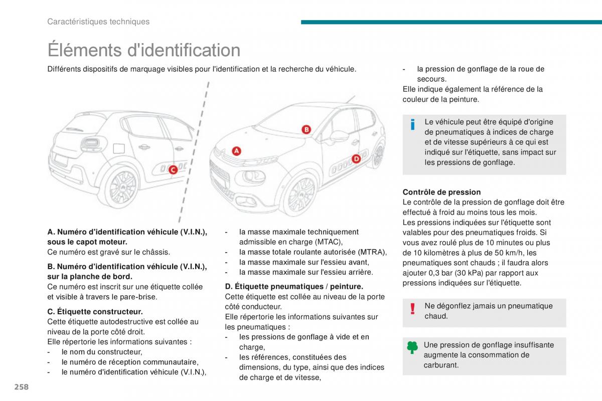 Citroen C3 III 3 manuel du proprietaire / page 260