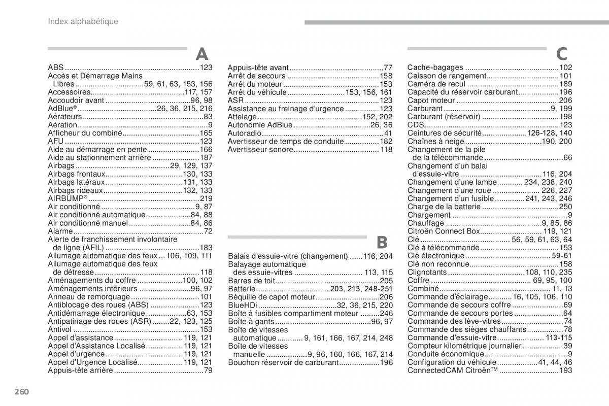 Citroen C3 III 3 manuel du proprietaire / page 262