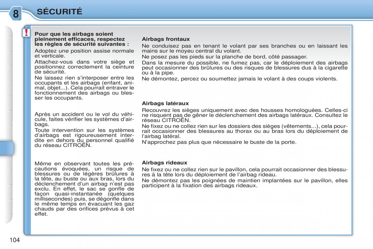 Citroen C3 Picasso manuel du proprietaire / page 106