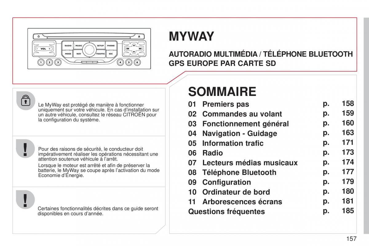 Citroen C3 Picasso manuel du proprietaire / page 159