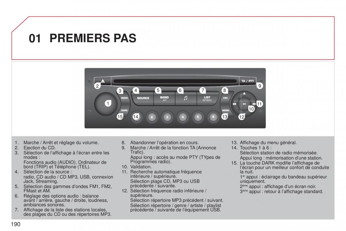 Citroen C3 Picasso manuel du proprietaire / page 192