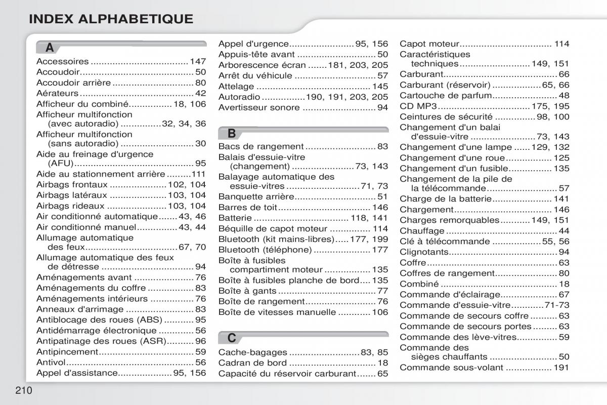 Citroen C3 Picasso manuel du proprietaire / page 212