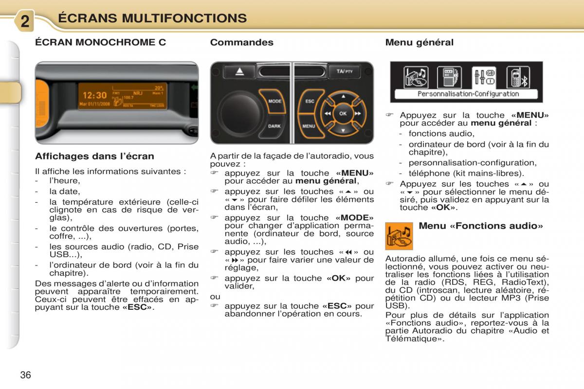 Citroen C3 Picasso manuel du proprietaire / page 38