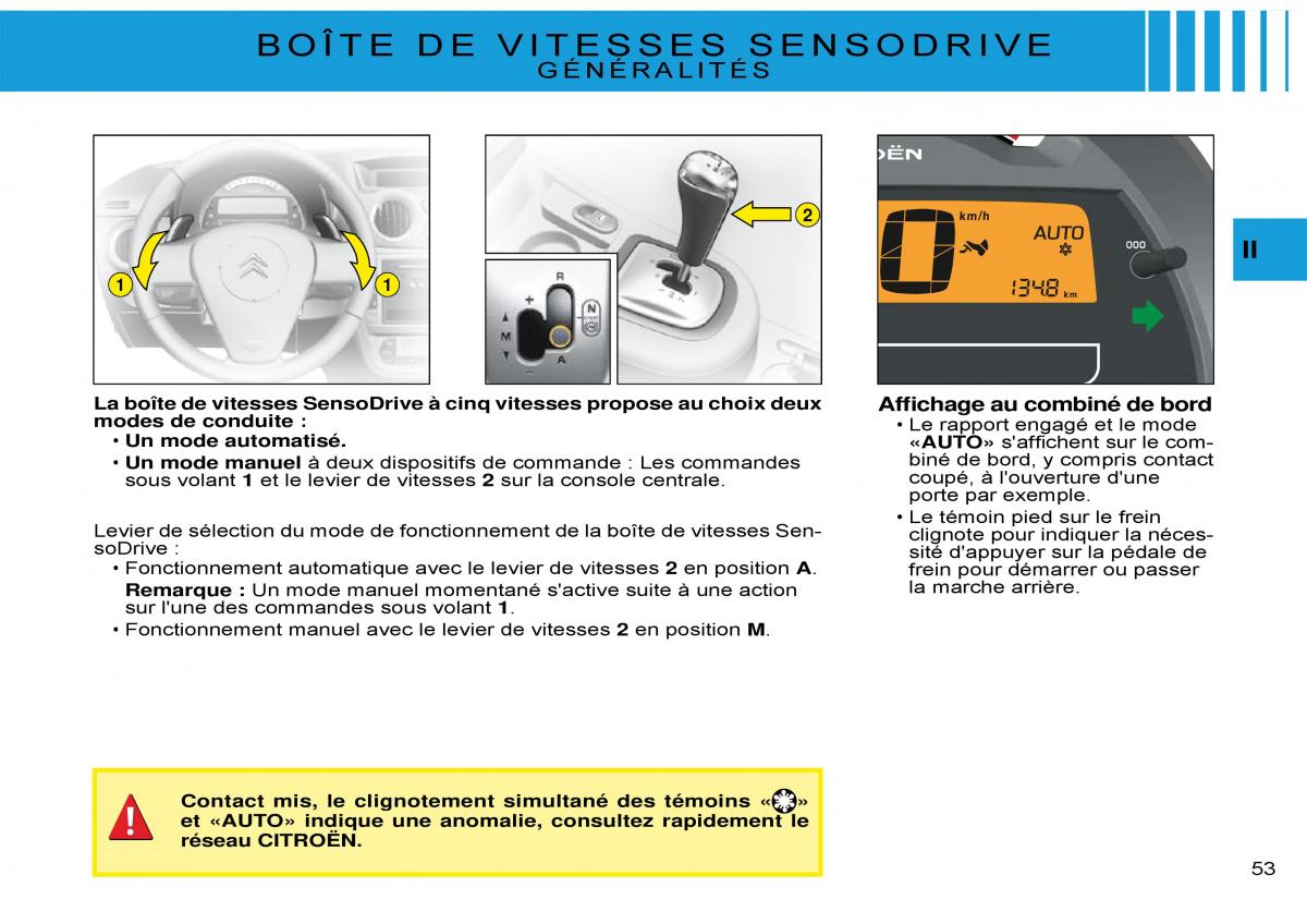 Citroen C3 Pluriel manuel du proprietaire / page 56