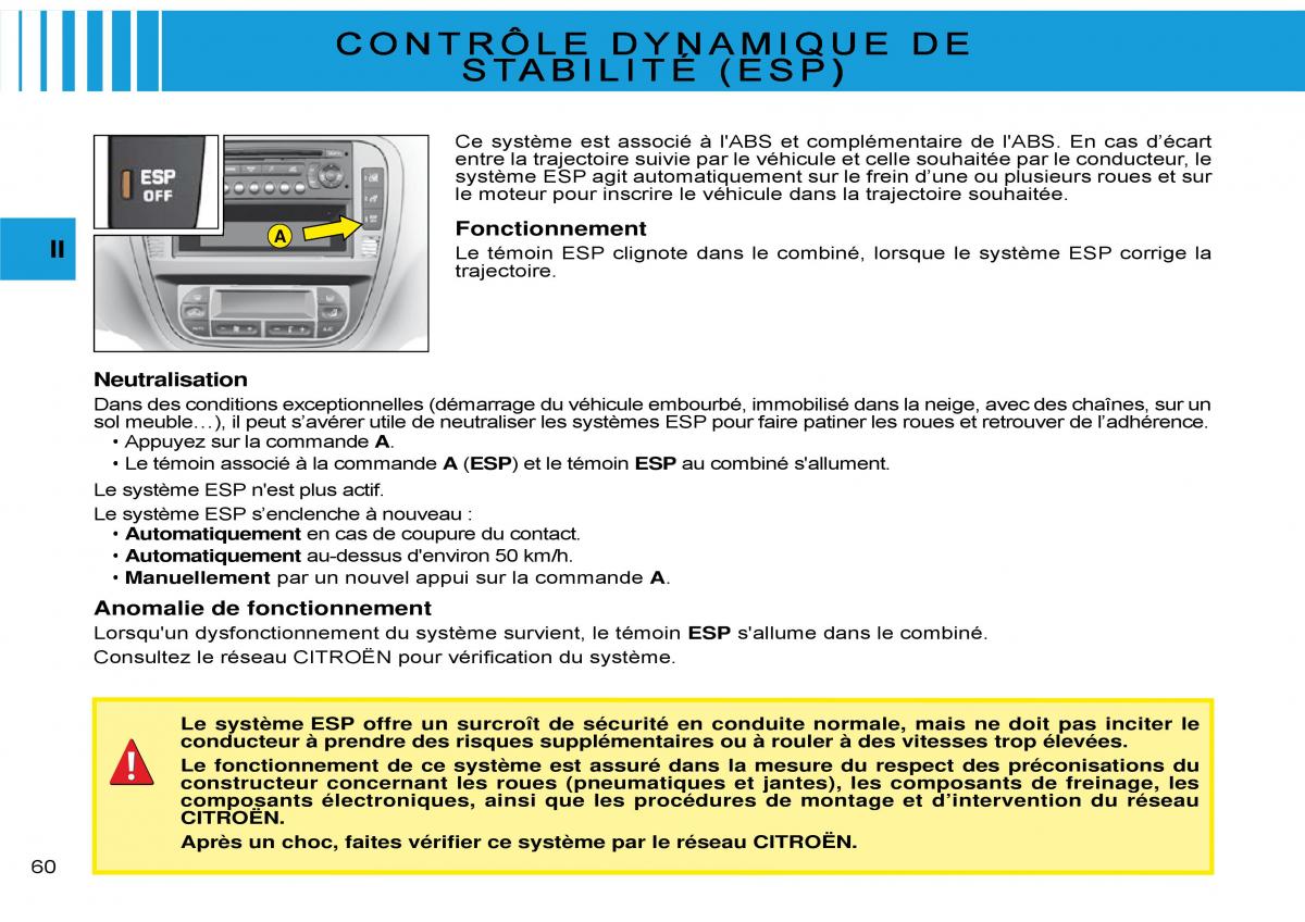 Citroen C3 Pluriel manuel du proprietaire / page 63