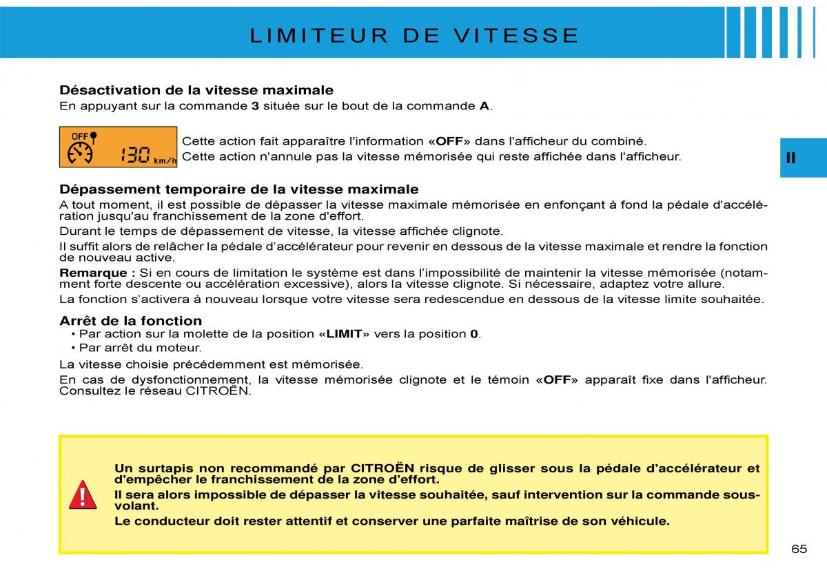 Citroen C3 Pluriel manuel du proprietaire / page 68