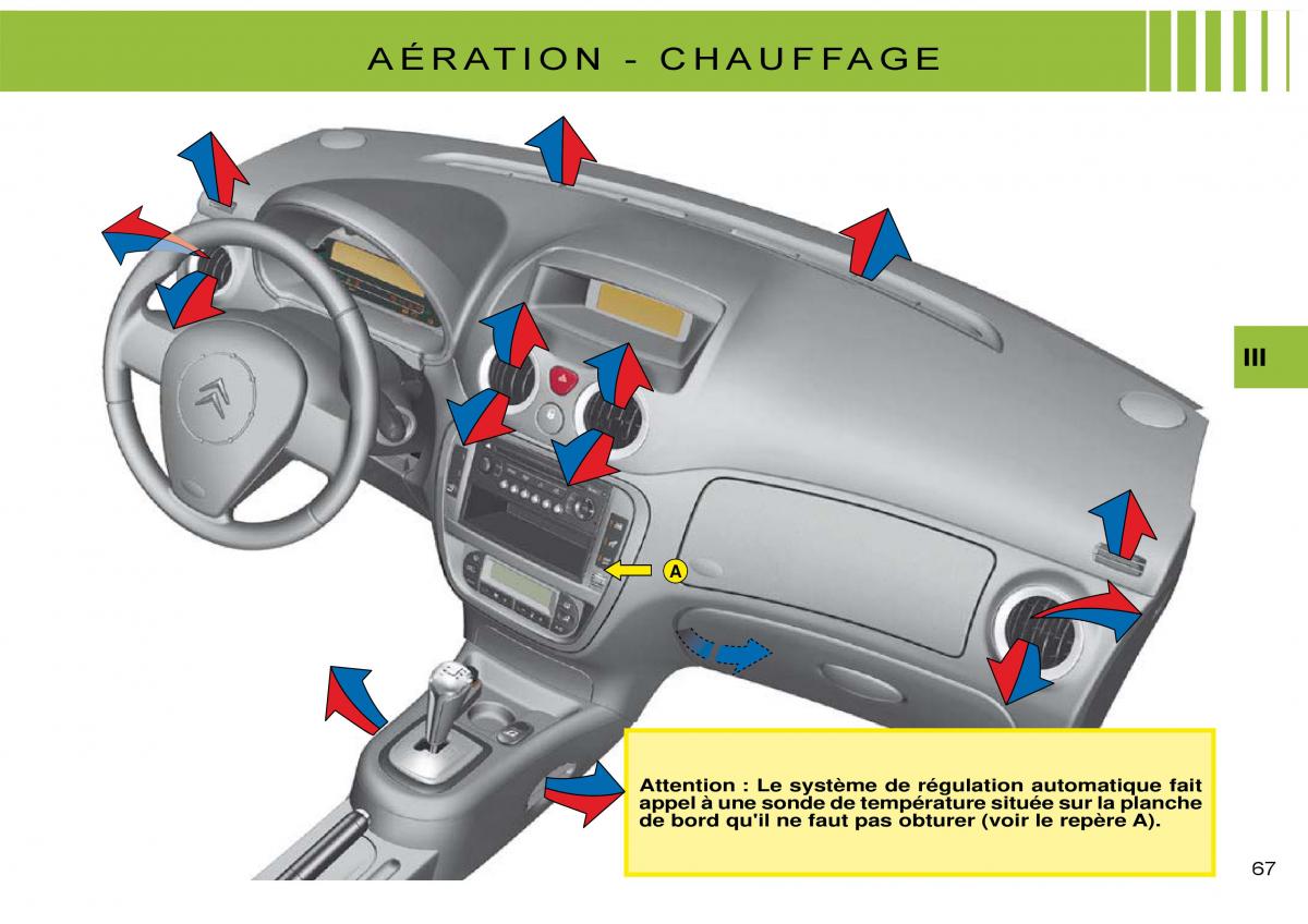 Citroen C3 Pluriel manuel du proprietaire / page 70