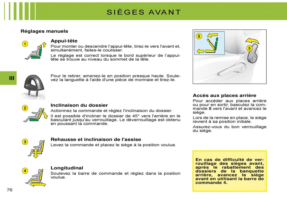 Citroen C3 Pluriel manuel du proprietaire / page 80