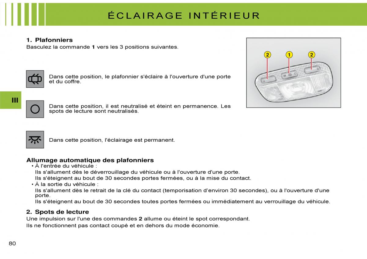 Citroen C3 Pluriel manuel du proprietaire / page 84