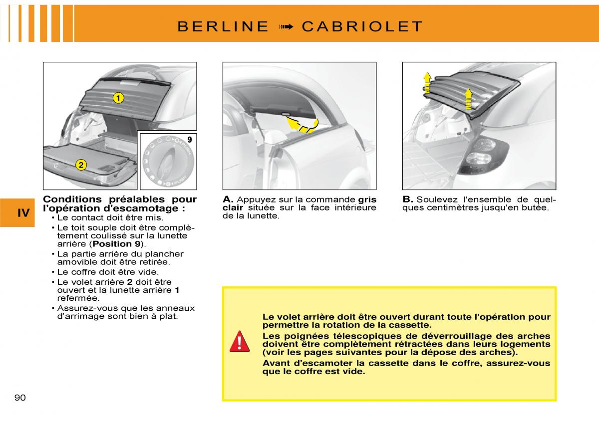 Citroen C3 Pluriel manuel du proprietaire / page 94